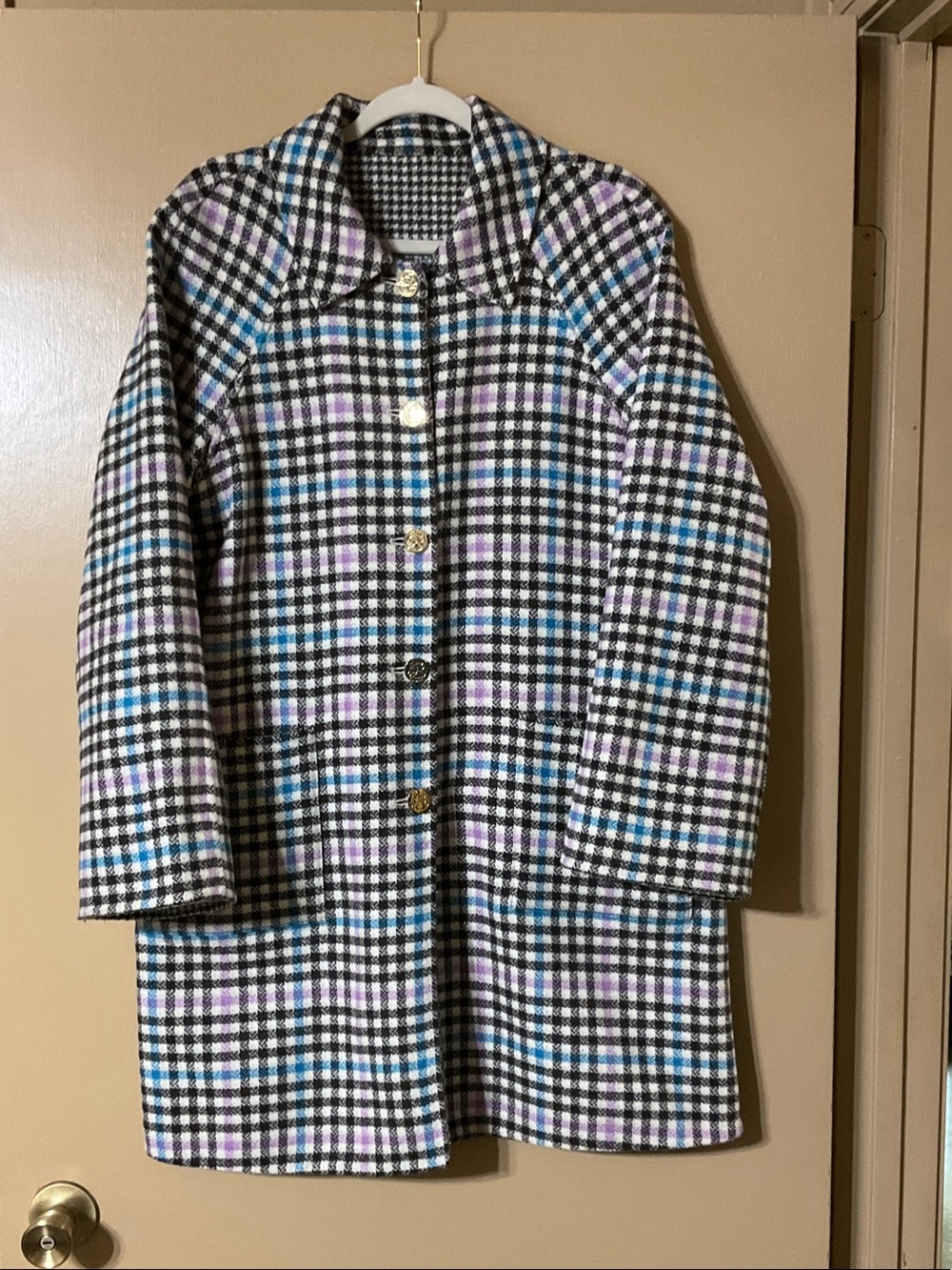 Draper James (Reece Witherspoon) Reversible Houndstooth Coat